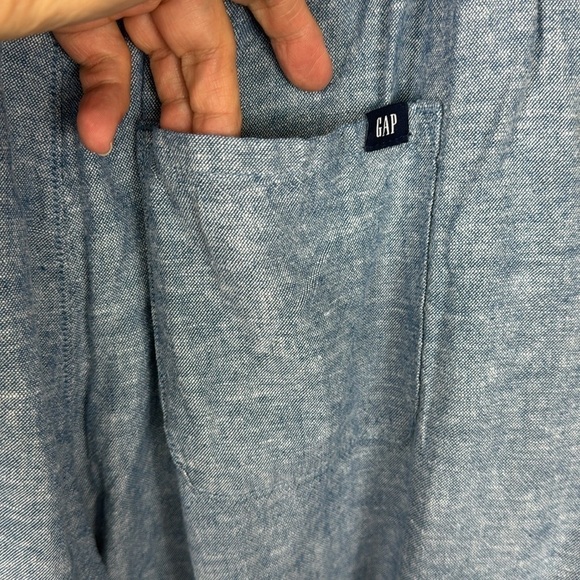 GAP Women's XXL Linen Short Blue Pull On Pockets High Waist NWT - Picture 12 of 14